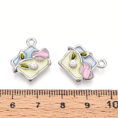 Rack Plating Alloy Enamel Pendants ENAM-N065-03P-1