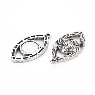 Tibetan Style Alloy Pendant Cabochon Settings TIBEP-N010-007AS-RS-1