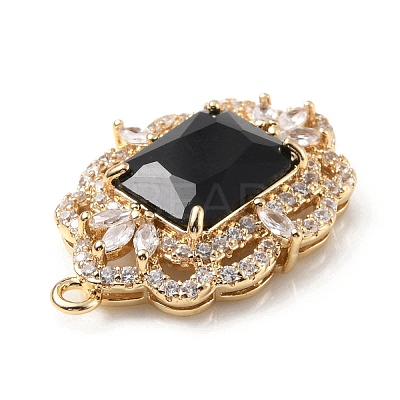 Brass with K9 Glass & Rhinestone Pendants KK-C024-07KCG-02-1