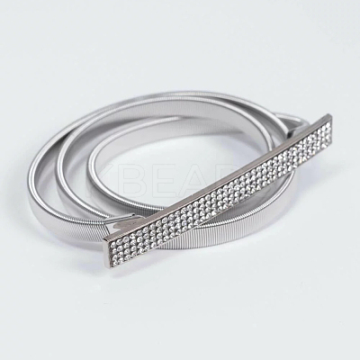 Iron & Resin Rhinestones Waist Chain Belts for Women Ladies Dress AJEW-WH20072-04S-1