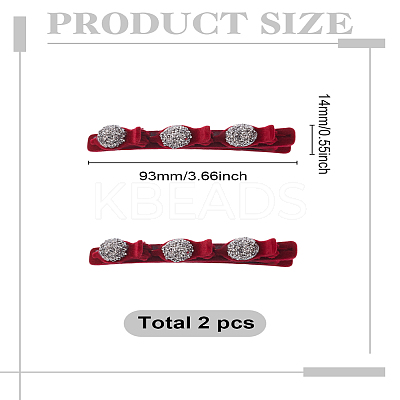 2Pcs PP and Velvet and Resin Alligator Hair Clips for Women Girls PHAR-LP0003-006A-1