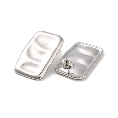 Non-Tarnish Rectangle 304 Stainless Steel Stud Earrings for Women EJEW-L272-020P-1
