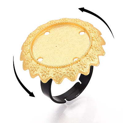 Adjustable Alloy & Iron Bezel Cup Ring Base with Rotatable Tray MAK-T012-13G-1