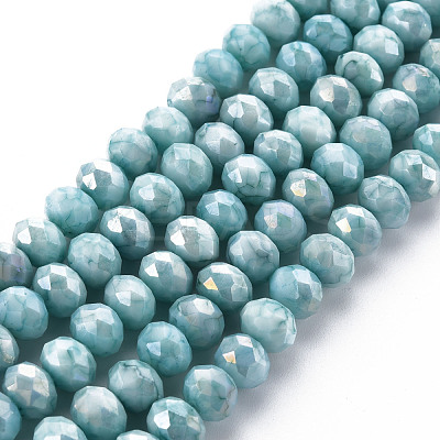 Opaque Baking Paint Glass Beads Strands EGLA-N006-010A-B05-1
