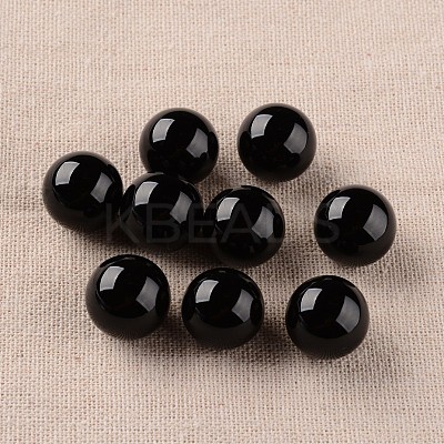 Natural Dyed & Heated Black Onyx Round Ball Beads G-I174-16mm-11-1