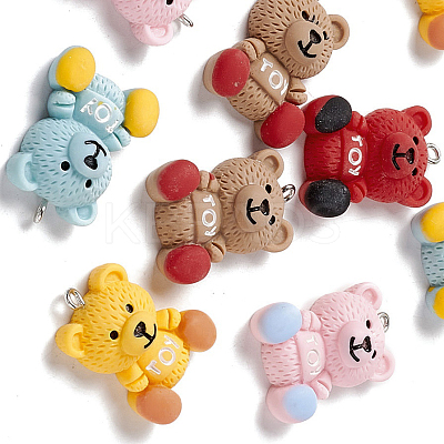 10Pcs Opaque Resin Pendants RESI-FP0001-23-1