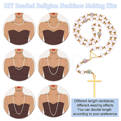 DIY Beaded Religion Necklace Making Kits DIY-PH0008-37-1