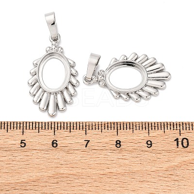 Brass Pendant Cabochon Settings KK-U074-25P-1