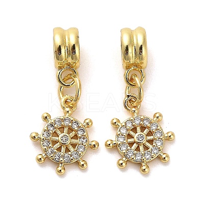 Rack Plating Brass Micro Pave Cubic Zirconia Charms KK-S398-10A-1
