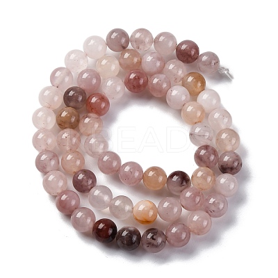 Natural Violet Strawberry Quartz Beads Strands G-P530-B02-02-1