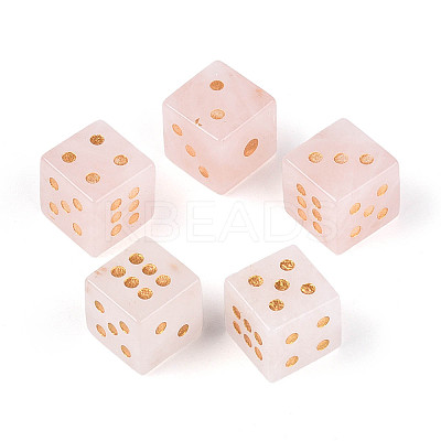 Natural Rose Quartz Carved Cube Dice T144-07E-1