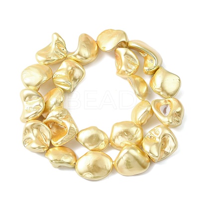 Electroplated Shell Pearl Beads Strands BSHE-A001-01B-1