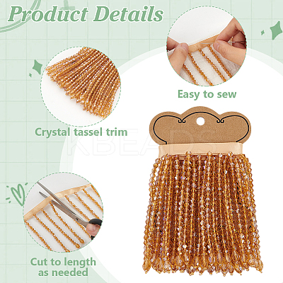 1 Yard Glass Beaded Tassel Ribbon OCOR-BC0007-52A-1