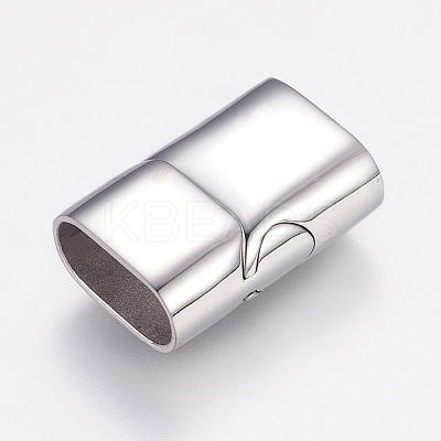 Tarnish Resistant Rectangle 304 Stainless Steel Magnetic Clasps with Glue-in Ends LS-STAS-M195-11-1