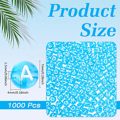 1000Pcs Transparent Acrylic Beads TACR-ME0001-08B-1