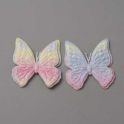 Butterfly Shape Cloth Sew on Patches Applique DIY-WH0032-89C-1
