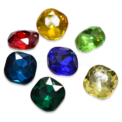 Glass Pointed Back Rhinestone Cabochons RGLA-A003-14x7mm-M-1
