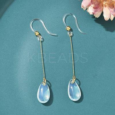 Electroplated 304 Stainless Steel Resin Dangle Earrings EJEW-Z129-06G-03-1