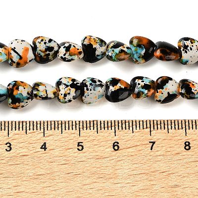 Spray Printed Synthetic Turquoise Beads Strands TURQ-P002-01A-04-1