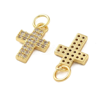 Brass Micro Pave Cubic Zirconia Pendants X1-KK-C092-21D-G-1
