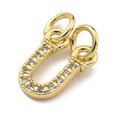 Initial Letter Brass with Cubic Zirconia Charms KK-Q814-26U-G-1