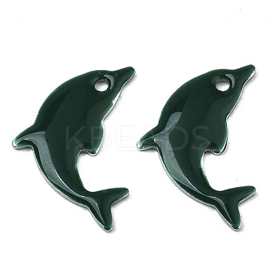 201 Stainless Steel Enamel Pendants STAS-N088-16D-1