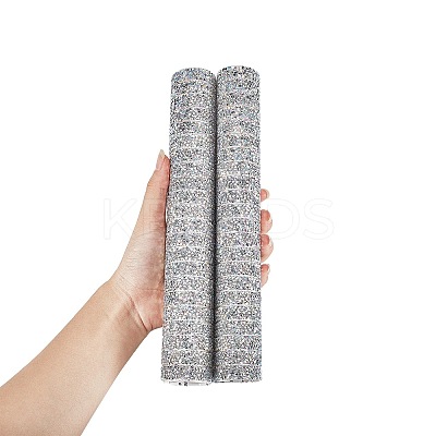 Glitter Resin Hotfix Rhinestone(Hot Melt Adhesive On The Back) DIY-GL0001-02-1