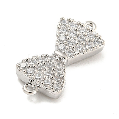 Brass Micro Pave Clear Cubic Zirconia Connector Charms KK-P275-36B-P-1