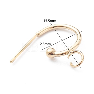 304 Stainless Steel Half Hoop Earrings LS-STAS-Z028-B02-G-1