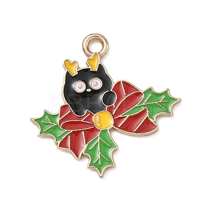 Christmas Alloy Enamel Pendants ENAM-I071-01KCG-05-1