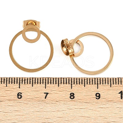304 Stainless Steel Ring Stud Earrings EJEW-I320-12G-1