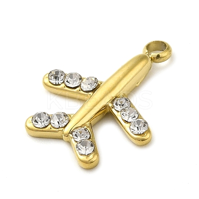 316 Surgical Stainless Steel Pendant with Rhinestone STAS-H189-01B-G-1