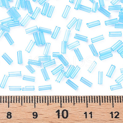 Transparent Glass Bugle Beads SEED-N005-001-C12-1