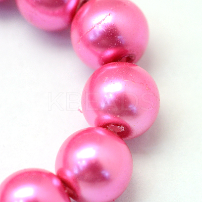 Baking Paint Pearlized Glass Pearl Round Bead Strands HY-Q330-8mm-54-1
