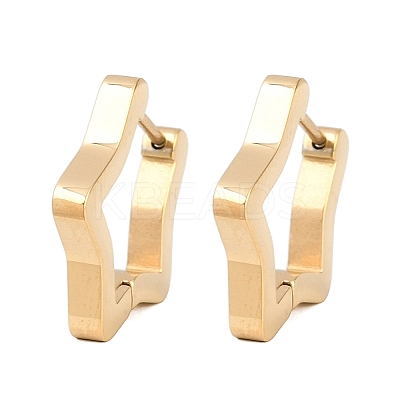 304 Stainless Steel Star Hoop Earrings EJEW-I320-26G-02-1