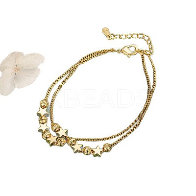 Brass Curb Chain 2-Strand Bracelets for Women WG9F5FA-01-1
