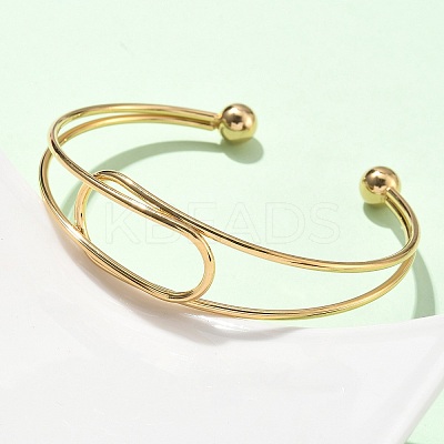 304 Stainless Steel Cuff Bangles BJEW-L682-034G-1