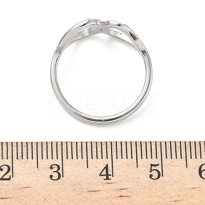304 Stainless Steel Cubic Zirconia Finger Rings for Women RJEW-F189-05P-1