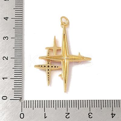Rack Plating Brass Micro Pave Clear Cubic Zirconia and Enamel Pendants KK-S366-08G-1