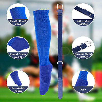 1 Pair Polycotton Solid Color Football Socks AJEW-CL0001-33C-1