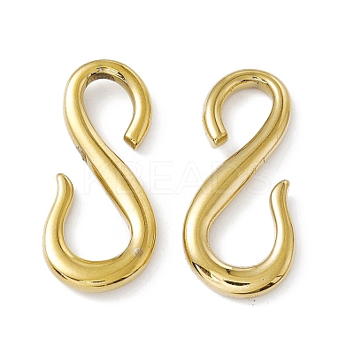 PVD Vacuum Plating 304 Stainless Steel S Hook Clasps X-STAS-G278-44G-1