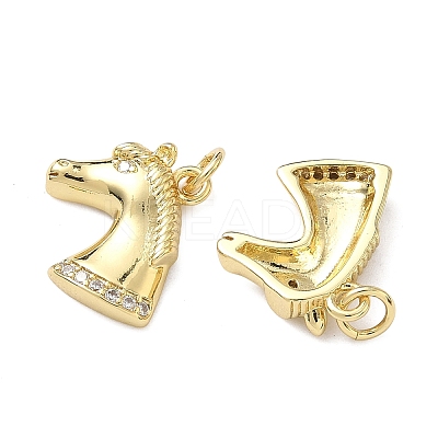 Brass Micro Pave Clear Cubic Zirconia Pendants KK-F930-14G-1