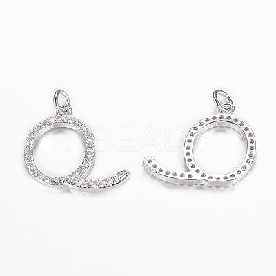 Eco-Friendly Brass Micro Pave Cubic Zirconia Pendants ZIRC-F070-01P-Q-FF-1