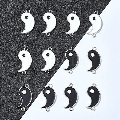 12Pcs 2 Colors Alloy Enamel Split Links Connectors ENAM-FS0001-84-1