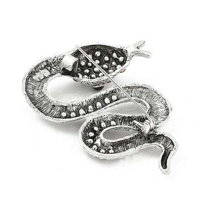 Snake Alloy Rhinestone Brooches for Backpack Clothes JEWB-Z040-01C-AS-1