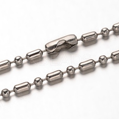 Non-Tarnish 304 Stainless Steel Ball Chains Necklaces LS-NJEW-O066-21-1