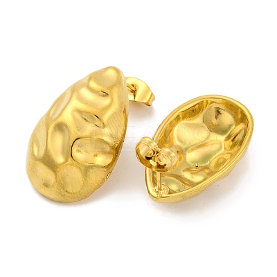 Teardrop Ion Plating(IP) 304 Stainless Steel Stud Earrings EJEW-H013-31G-1