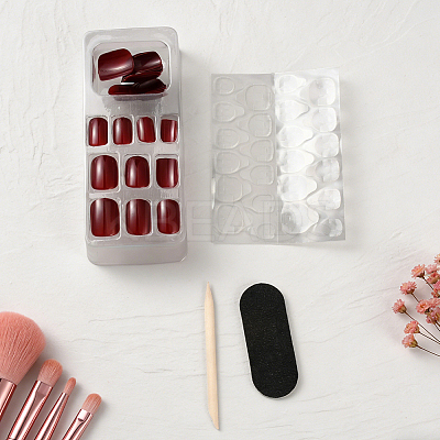 ABS Plastic Pure Color Press On False Nails MRMJ-WH20004-31B-1