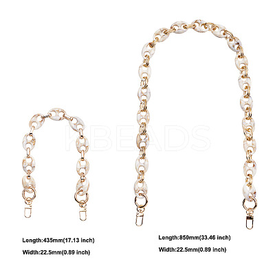 2Pcs 2 Style Resin Bag Handles DIY-GN0001-02A-1