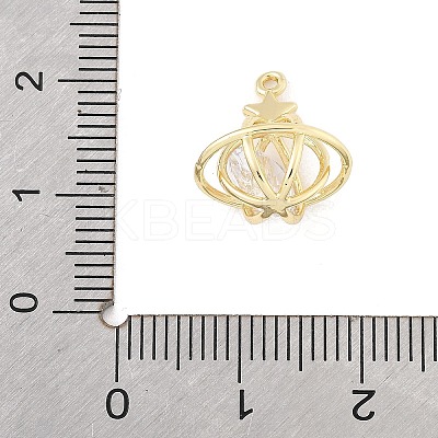 Brass Micro Pave Clear Cubic Zirconia Charms LS-KK-K371-32G-1